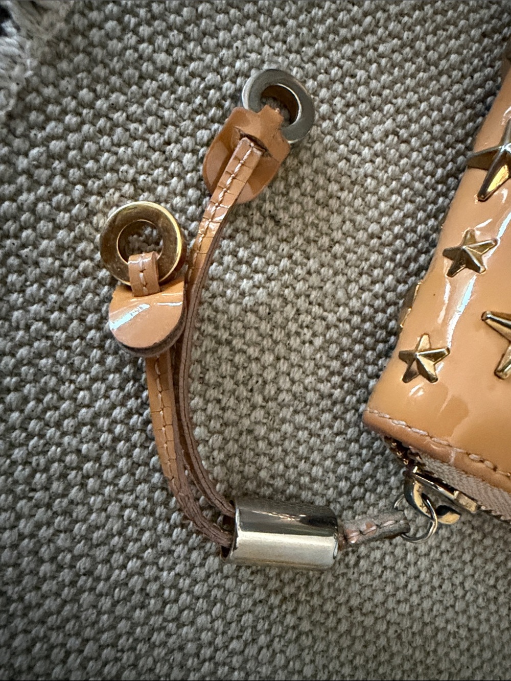 Jimmy Choo Studded Star Zip Wallet - Orange Patent Leather - Picture 5 of 16
